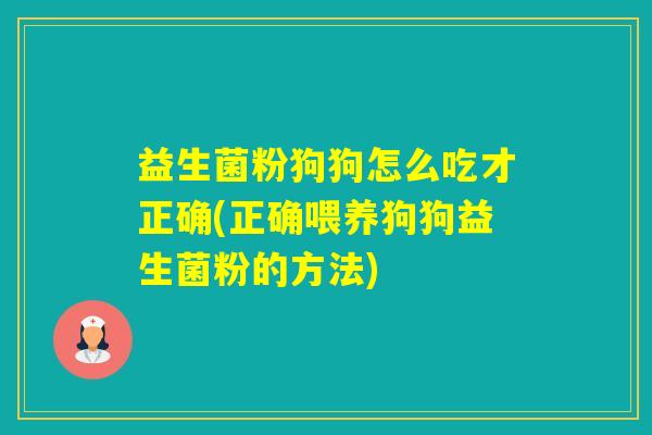 益生菌粉狗狗怎么吃才正确(正确喂养狗狗益生菌粉的方法)