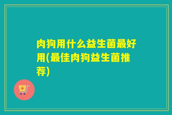 肉狗用什么益生菌好用(佳肉狗益生菌推荐)