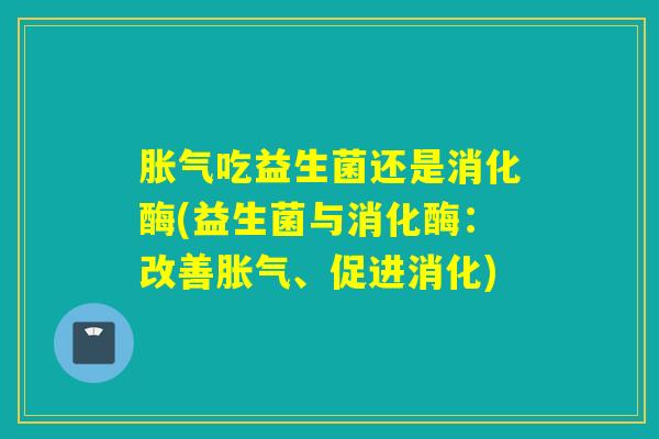 吃益生菌还是消化酶(益生菌与消化酶：改善、促进消化)