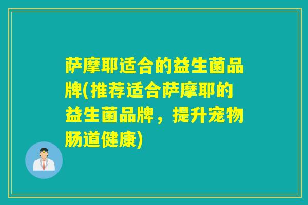 萨摩耶适合的益生菌品牌(推荐适合萨摩耶的益生菌品牌，提升宠物肠道健康)