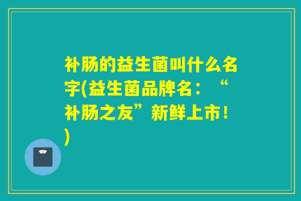 补肠的益生菌叫什么名字(益生菌品牌名：“补肠之友”新鲜上市！)