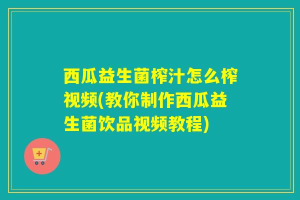 西瓜益生菌榨汁怎么榨视频(教你制作西瓜益生菌饮品视频教程)