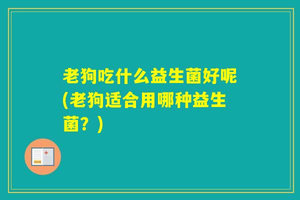 老狗吃什么益生菌好呢(老狗适合用哪种益生菌?) 老狗吃什么益生菌好呢(老狗适合用哪种益生菌?)