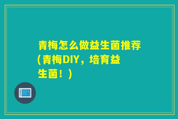 青梅怎么做益生菌推荐(青梅DIY，培育益生菌！)