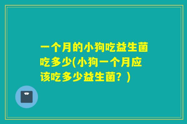 一个月的小狗吃益生菌吃多少(小狗一个月应该吃多少益生菌？)