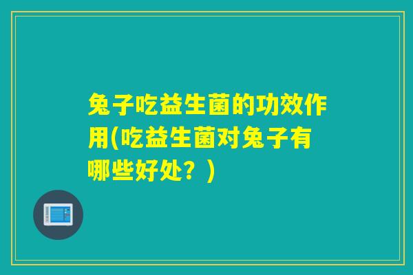 兔子吃益生菌的功效作用(吃益生菌对兔子有哪些好处?) 兔子吃益生菌的功效作用(吃益生菌对兔子有哪些好处?)
