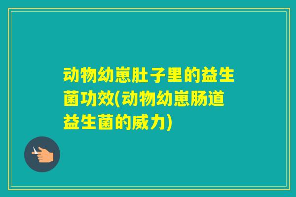 动物幼崽肚子里的益生菌功效(动物幼崽肠道益生菌的威力)