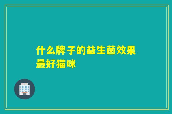 什么牌子的益生菌效果好猫咪