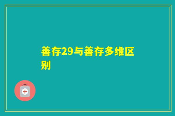 善存29与善存多维区别 善存29与善存多维区别
