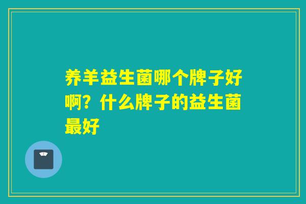 养羊益生菌哪个牌子好啊？什么牌子的益生菌好