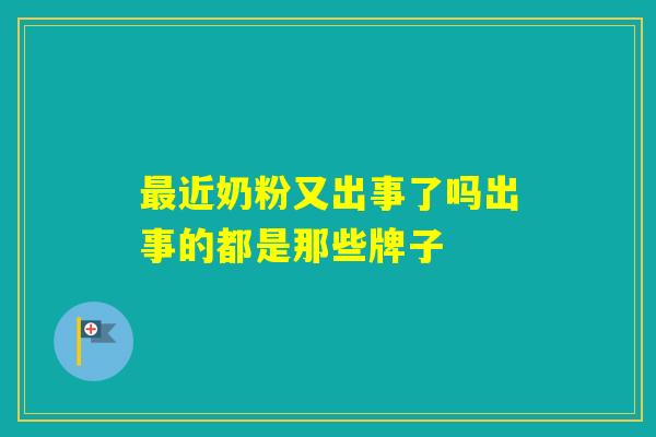 近奶粉又出事了吗出事的都是那些牌子