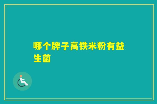 哪个牌子高铁米粉有益生菌 哪个牌子高铁米粉有益生菌