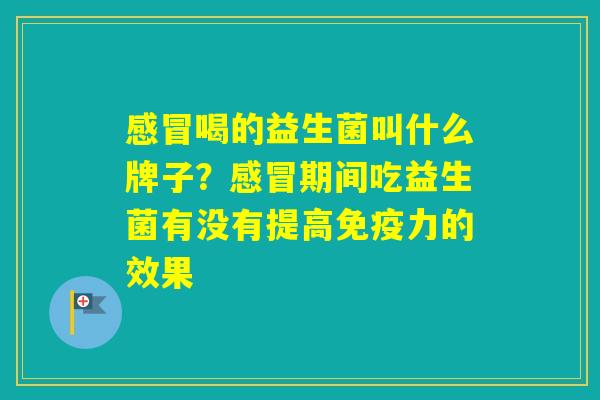 喝的益生菌叫什么牌子？期间吃益生菌有没有提高力的效果
