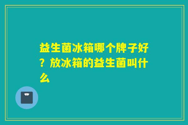 益生菌冰箱哪个牌子好？放冰箱的益生菌叫什么