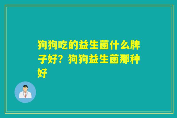狗狗吃的益生菌什么牌子好？狗狗益生菌那种好