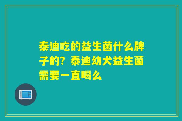 泰迪吃的益生菌什么牌子的？泰迪幼犬益生菌需要一直喝么