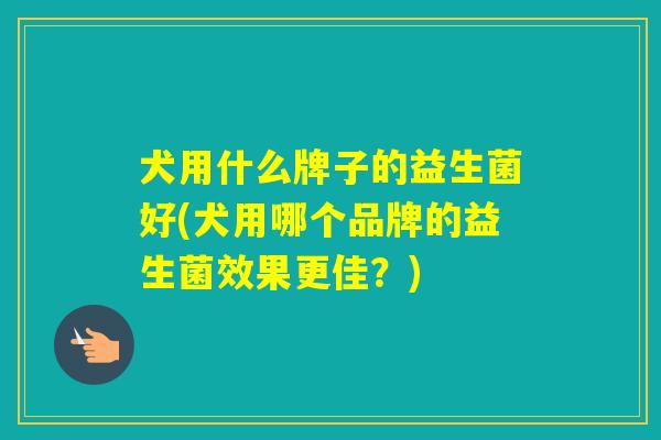 犬用什么牌子的益生菌好(犬用哪个品牌的益生菌效果更佳？)