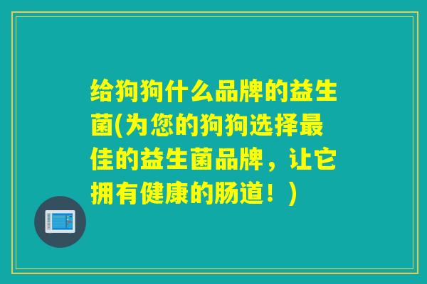 给狗狗什么品牌的益生菌(为您的狗狗选择佳的益生菌品牌，让它拥有健康的肠道！)