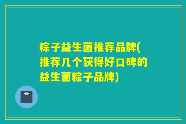 粽子益生菌推荐品牌(推荐几个获得好口碑的益生菌粽子品牌)