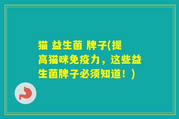 猫 益生菌 牌子(提高猫咪力,这些益生菌牌子必须知道!) 猫 益生菌 牌子(提高猫咪力,这些益生菌牌子必须知道!)