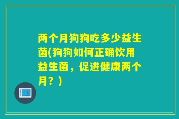 两个月狗狗吃多少益生菌(狗狗如何正确饮用益生菌,促进健康两个月?) 两个月狗狗吃多少益生菌(狗狗如何正确饮用益生菌,促进健康两个月?)