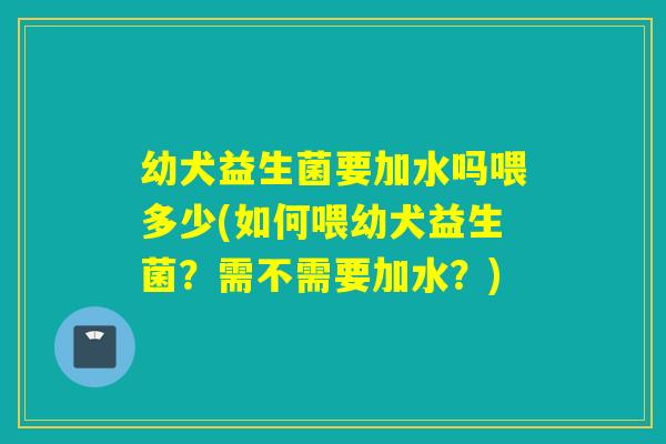 幼犬益生菌要加水吗喂多少(如何喂幼犬益生菌?需不需要加水?) 幼犬益生菌要加水吗喂多少(如何喂幼犬益生菌?需不需要加水?)