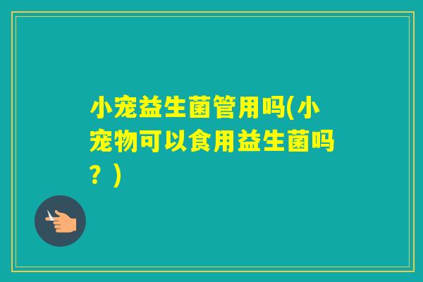小宠益生菌管用吗(小宠物可以食用益生菌吗？)