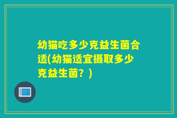 幼猫吃多少克益生菌合适(幼猫适宜摄取多少克益生菌？)