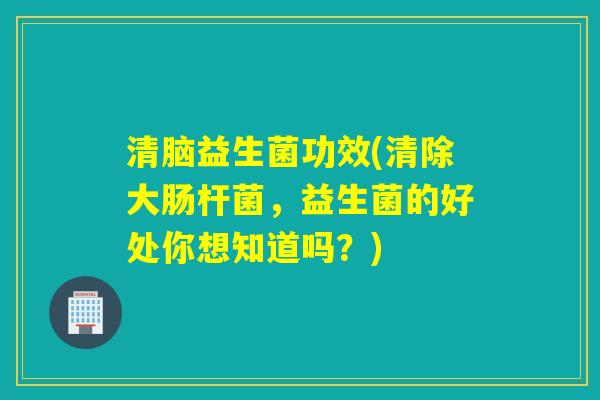 清脑益生菌功效(清除大肠杆菌,益生菌的好处你想知道吗?) 清脑益生菌功效(清除大肠杆菌,益生菌的好处你想知道吗?)
