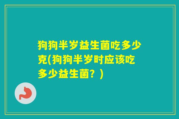 狗狗半岁益生菌吃多少克(狗狗半岁时应该吃多少益生菌？)