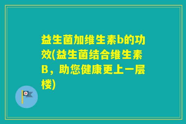 益生菌加维生素b的功效(益生菌结合维生素B，助您健康更上一层楼)