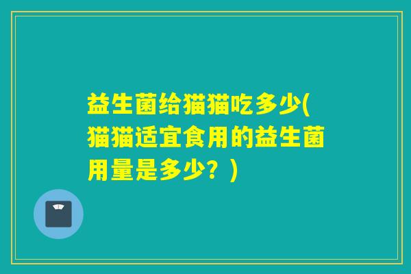 益生菌给猫猫吃多少(猫猫适宜食用的益生菌用量是多少？)