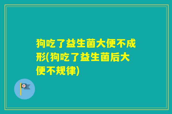 狗吃了益生菌大便不成形(狗吃了益生菌后大便不规律)