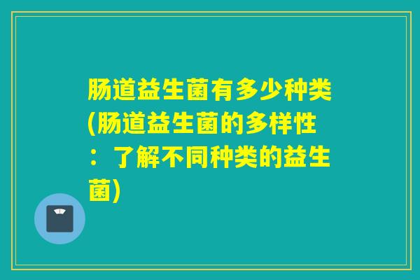 肠道益生菌有多少种类(肠道益生菌的多样性：了解不同种类的益生菌)
