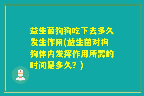 益生菌狗狗吃下去多久发生作用(益生菌对狗狗体内发挥作用所需的时间是多久？)