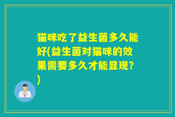 猫咪吃了益生菌多久能好(益生菌对猫咪的效果需要多久才能显现？)