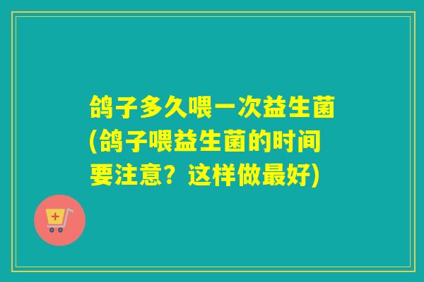 鸽子多久喂一次益生菌(鸽子喂益生菌的时间要注意？这样做好)