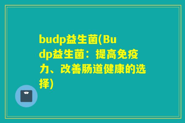 budp益生菌(Budp益生菌：提高力、改善肠道健康的选择)