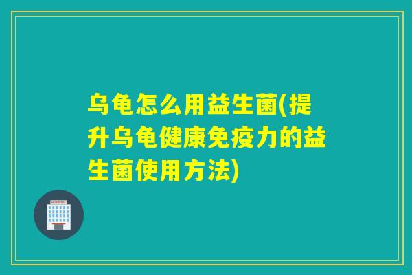 乌龟怎么用益生菌(提升乌龟健康力的益生菌使用方法) 乌龟怎么用益生菌(提升乌龟健康力的益生菌使用方法)