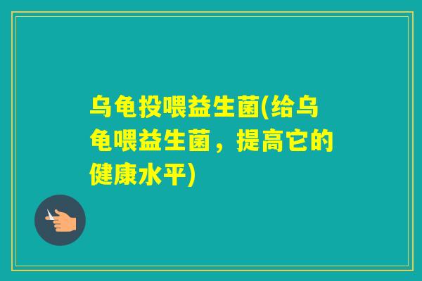 乌龟投喂益生菌(给乌龟喂益生菌,提高它的健康水平) 乌龟投喂益生菌(给乌龟喂益生菌,提高它的健康水平)