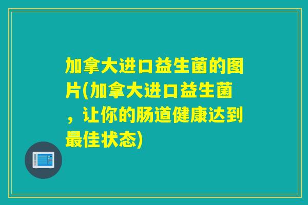 加拿大进口益生菌的图片(加拿大进口益生菌,让你的肠道健康达到佳状态) 加拿大进口益生菌的图片(加拿大进口益生菌,让你的肠道健康达到佳状态)