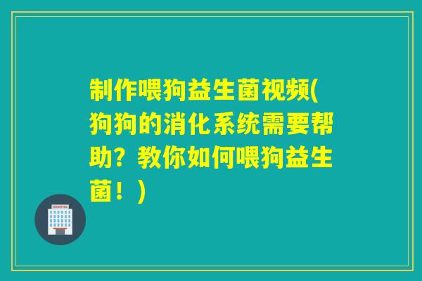 制作喂狗益生菌视频(狗狗的消化系统需要帮助?教你如何喂狗益生菌!) 制作喂狗益生菌视频(狗狗的消化系统需要帮助?教你如何喂狗益生菌!)