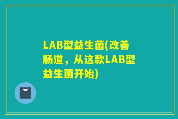 LAB型益生菌(改善肠道，从这款LAB型益生菌开始)