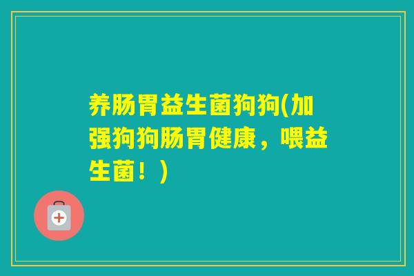 养肠胃益生菌狗狗(加强狗狗肠胃健康，喂益生菌！)