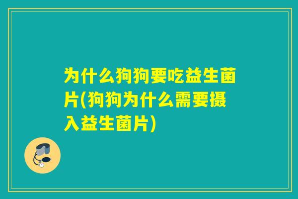 为什么狗狗要吃益生菌片(狗狗为什么需要摄入益生菌片)