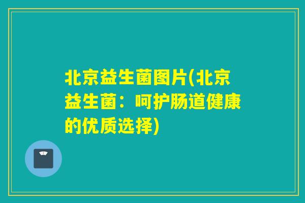 北京益生菌图片(北京益生菌：呵护肠道健康的优质选择)