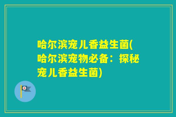 哈尔滨宠儿香益生菌(哈尔滨宠物必备:探秘宠儿香益生菌) 哈尔滨宠儿香益生菌(哈尔滨宠物必备:探秘宠儿香益生菌)