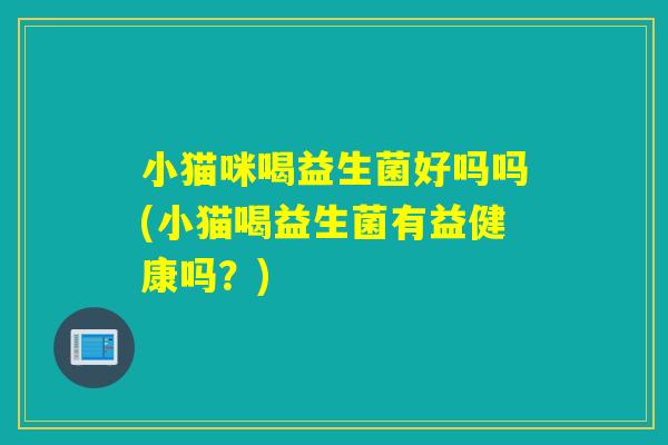 小猫咪喝益生菌好吗吗(小猫喝益生菌有益健康吗？)