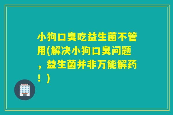 小狗吃益生菌不管用(解决小狗问题，益生菌并非万能解药！)