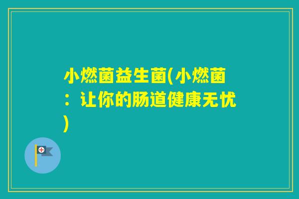小燃菌益生菌(小燃菌：让你的肠道健康无忧)